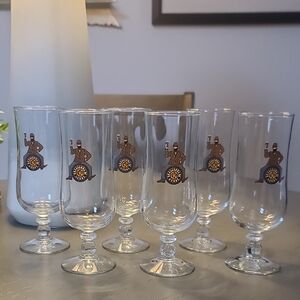 Vintage Brasseurs de Garde Beer Glasses Set Of 6